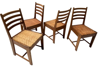 Four Modernist Art Deco Dining Room Chairs by Bas van Pelt for My Home, 1930s